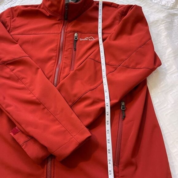 Eddie Bauer Windbreaker Jacket Coat Dark Orange many Pockets size L - Picture 11 of 13